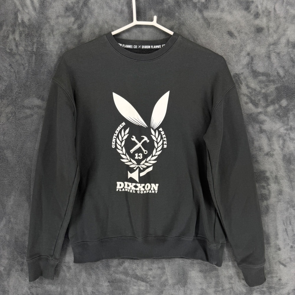 Dixxon Flannel Co Gentlemen‎ Prefer 13 Bunny Graphic Sweatshirt Black Mens Small